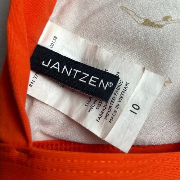 Jantzen Square Orange Women Swim Top Size 10 Adjustable - Picture 5 of 5